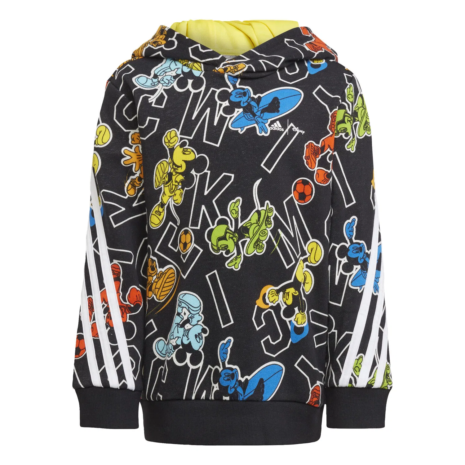 Детское худи с принтом adidas x Disney Mickey Maus, Adidas, Schwarz Weiss Gelb