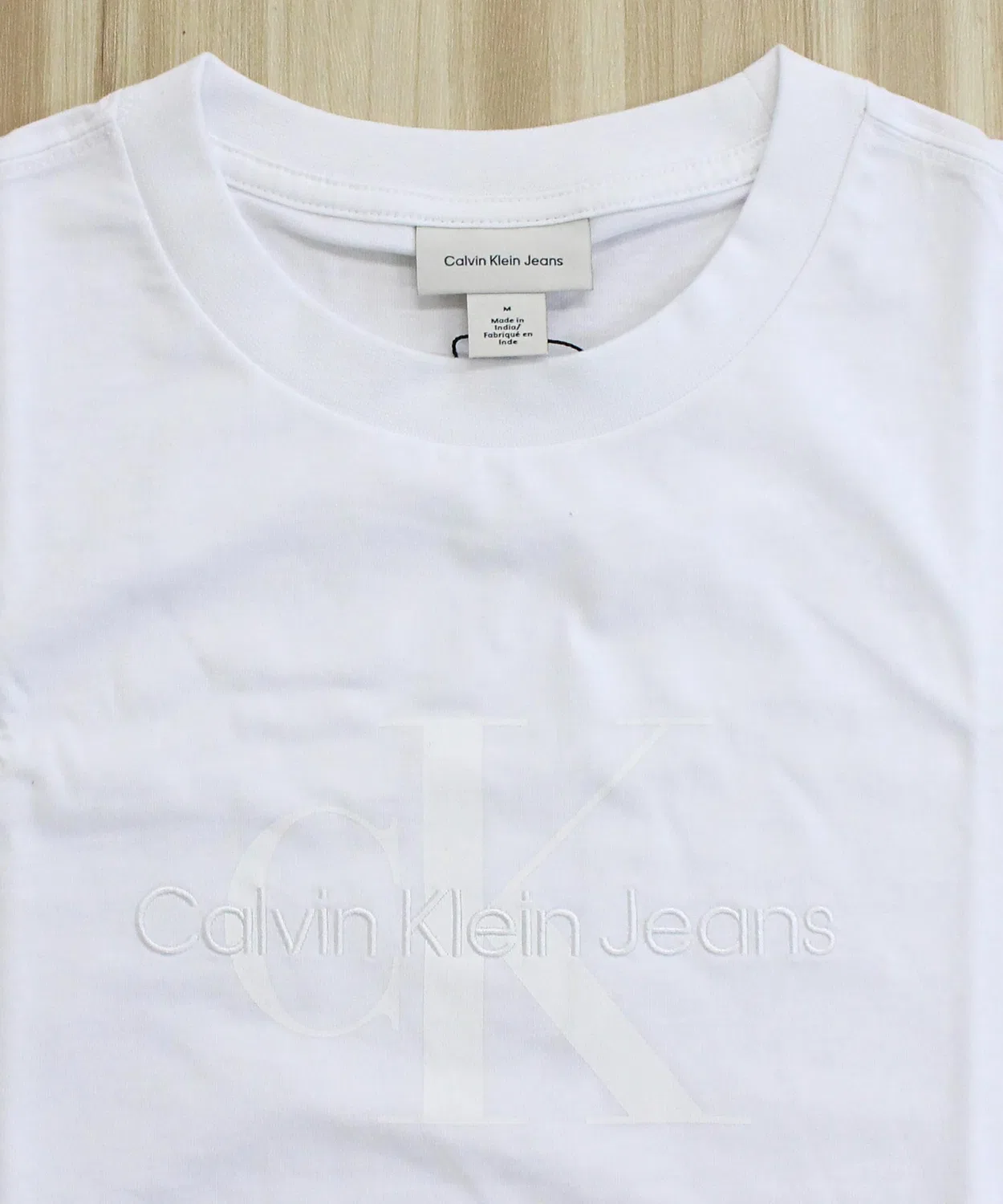 Мужская футболка с принтом Calvin Klein SS MONOLOGO HERO 16S TEE, Белый — фото 4