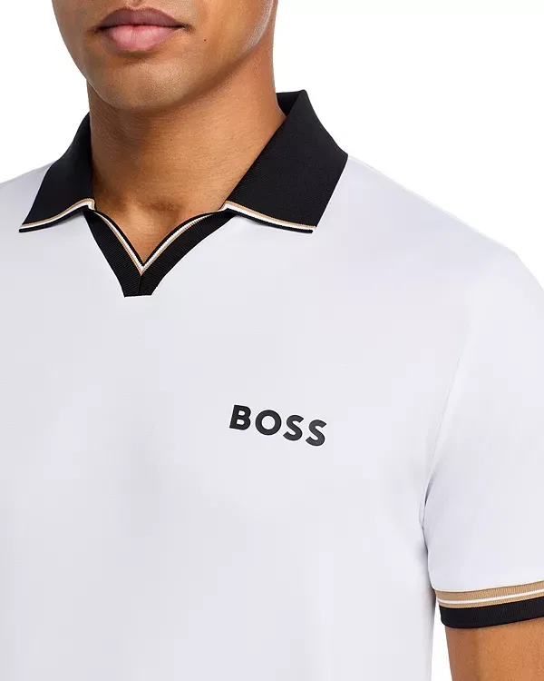 Мужское поло с коротким рукавом Tennis Toc Serve 2 Logo Boss, белый — фото 4