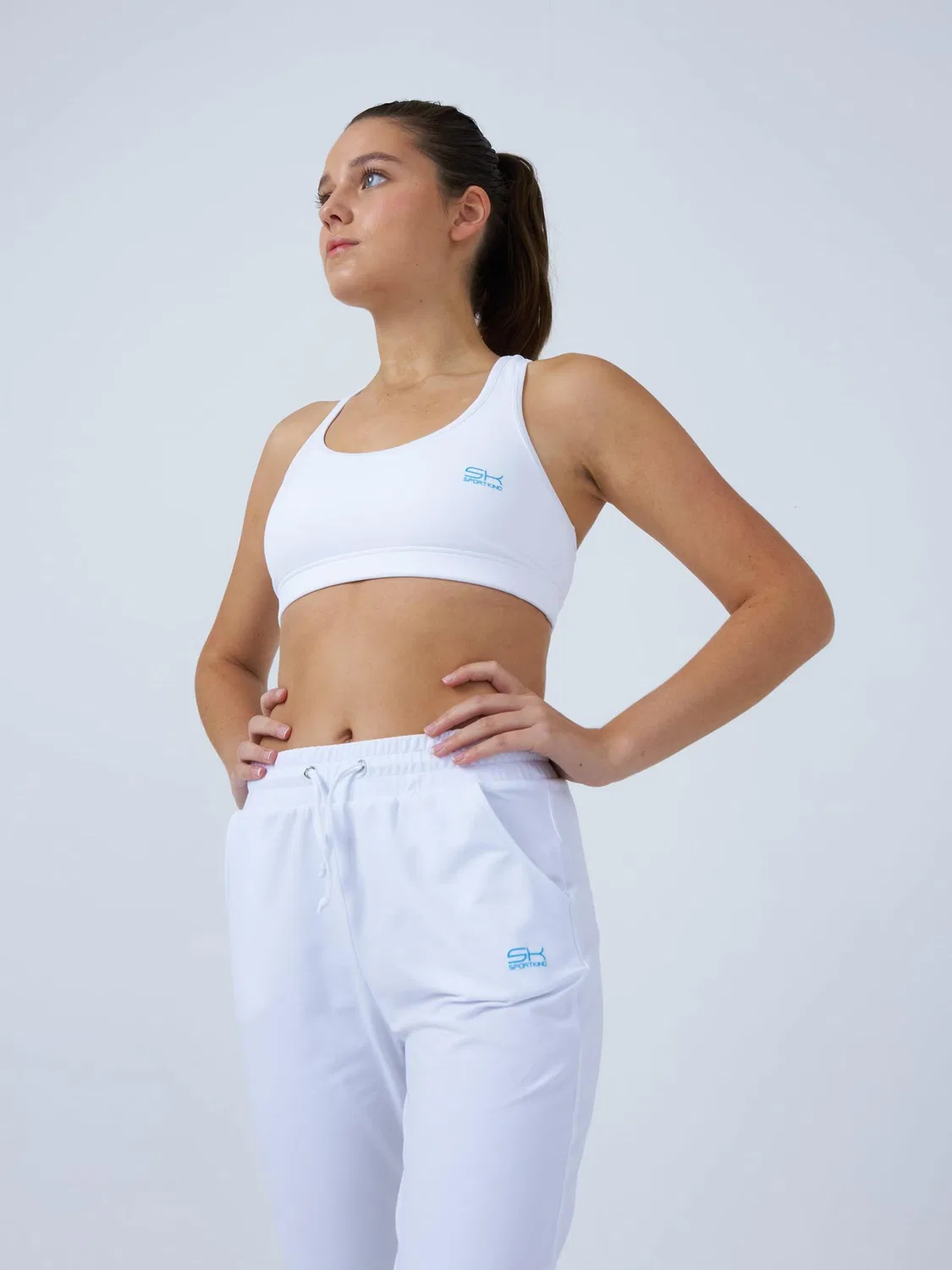 Спортивные брюки Sportkind Regular Workout Pants Jogging Pants белого цвета — фото 3