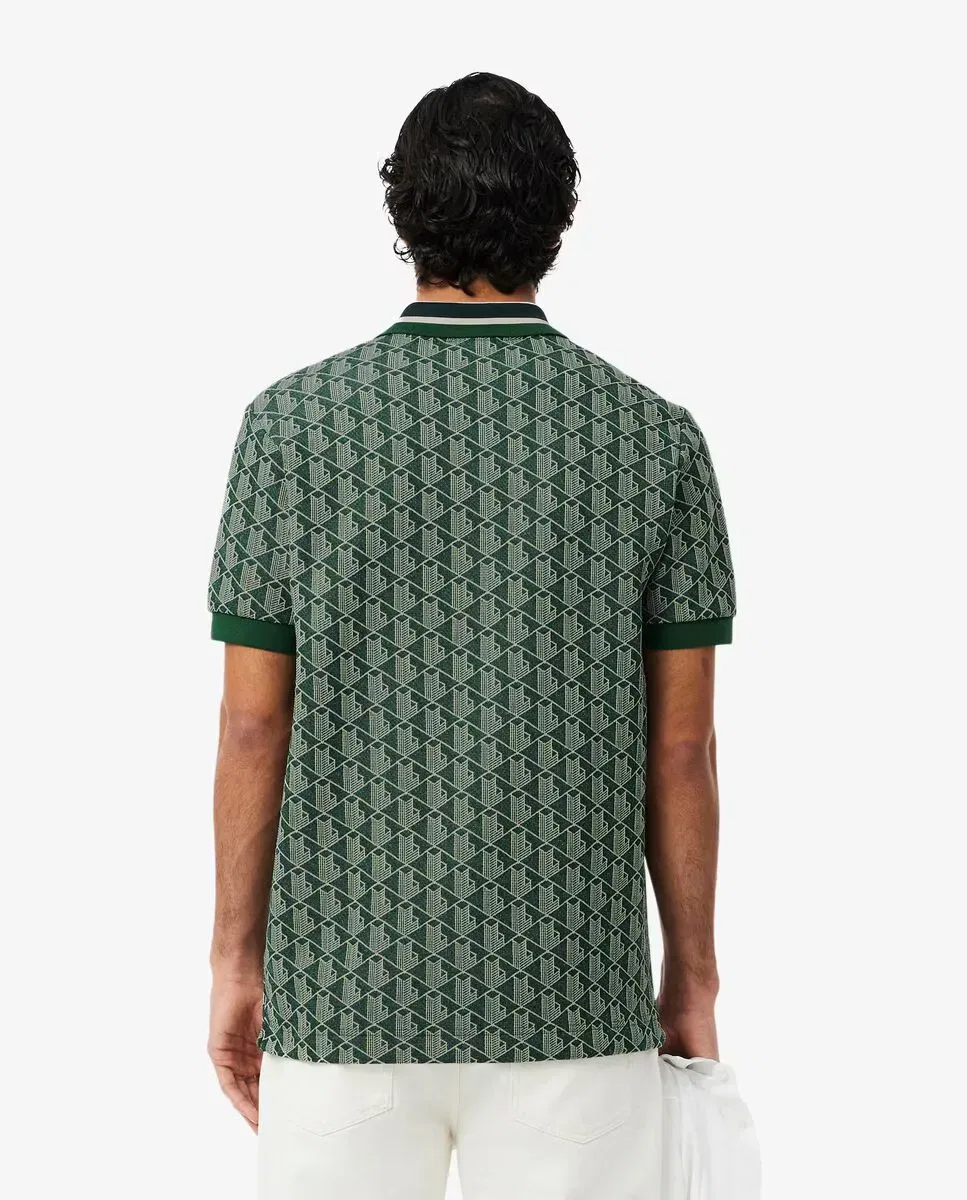Мужское поло с коротким рукавом из жаккарда Lacoste, Verde Agua — фото 2