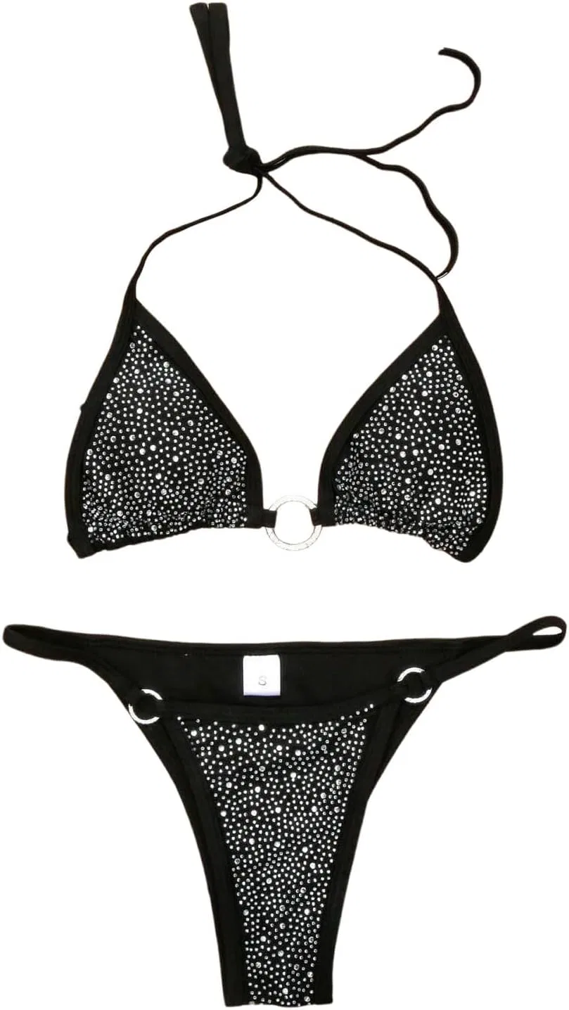 Женский бикини-комплект с эффектом пуш-ап Solid Color, Black