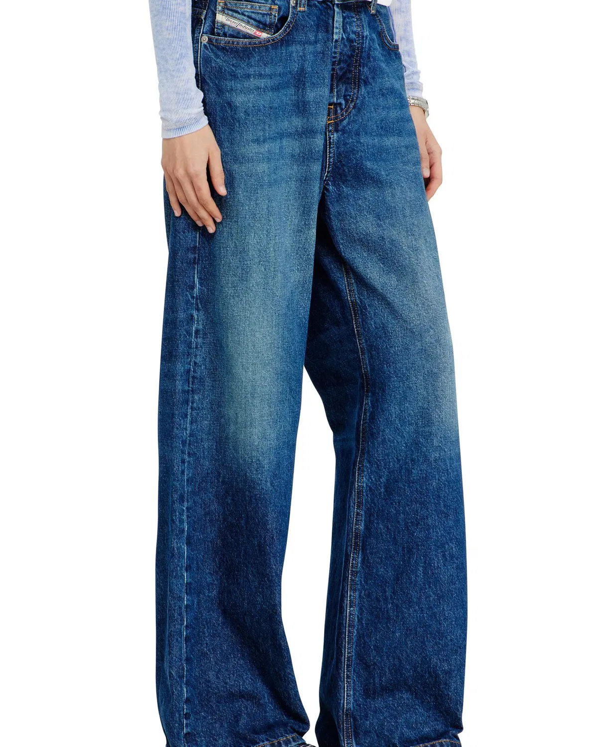 Женские джинсы-клеш средней посадки Diesel, Azul Denim — фото 3