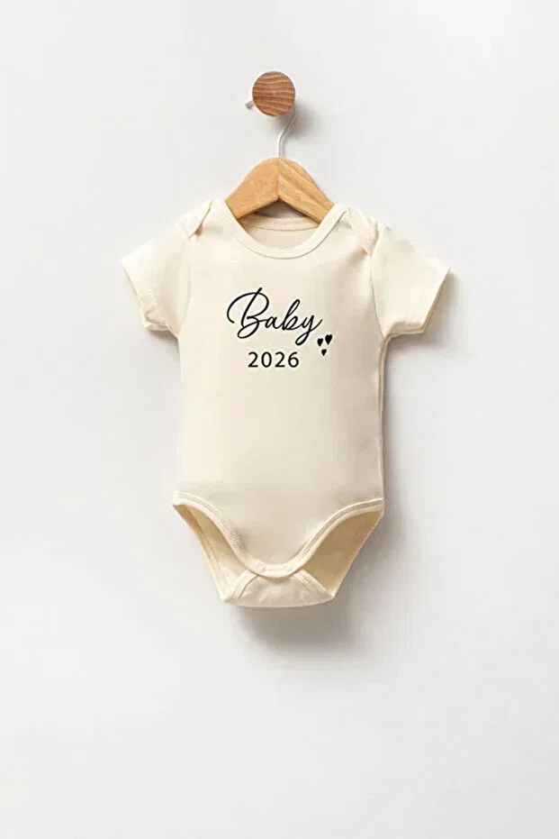 Детское боди для новорожденных с коротким рукавом Sunbabyhome, Ecru