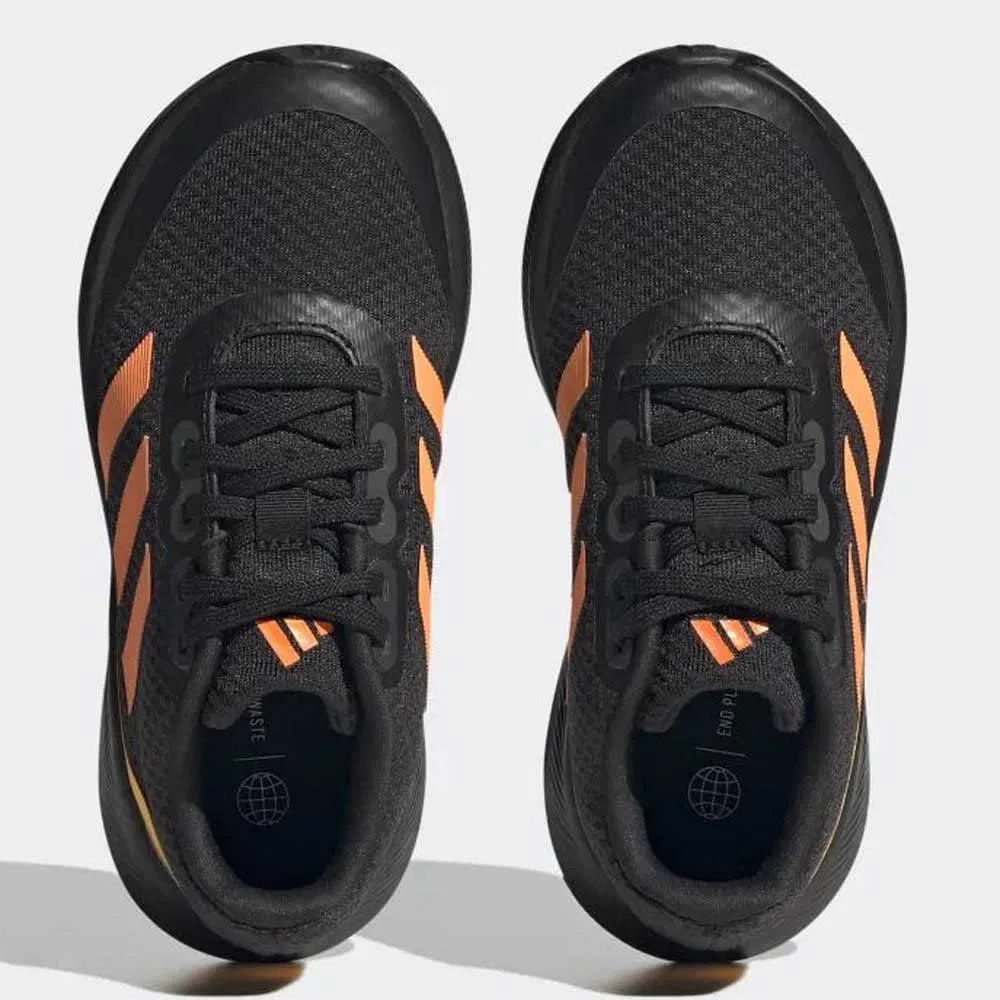 Детские кроссовки для мальчиков легкие Runfalcon 3.0k Adidas, Core Black Screaming Orange Solar Gold — фото 2