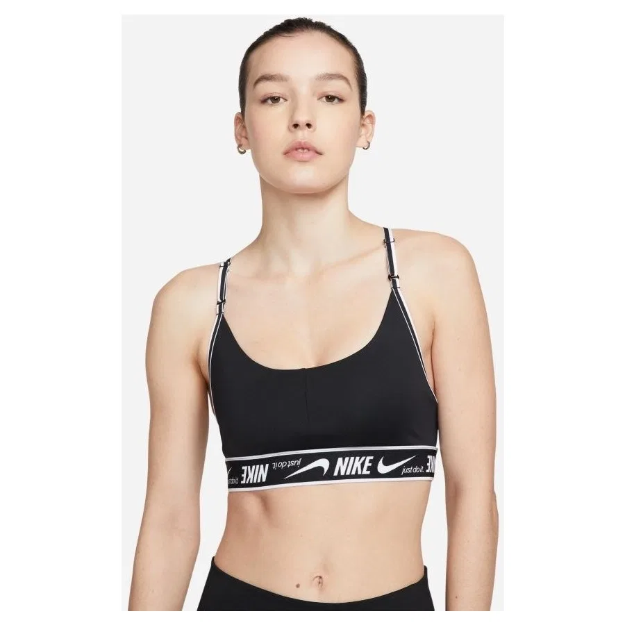 Спортивный бюстгальтер с легкой поддержкой Dri-FIT Indy Light-Support Padded Logo Nike, Черный