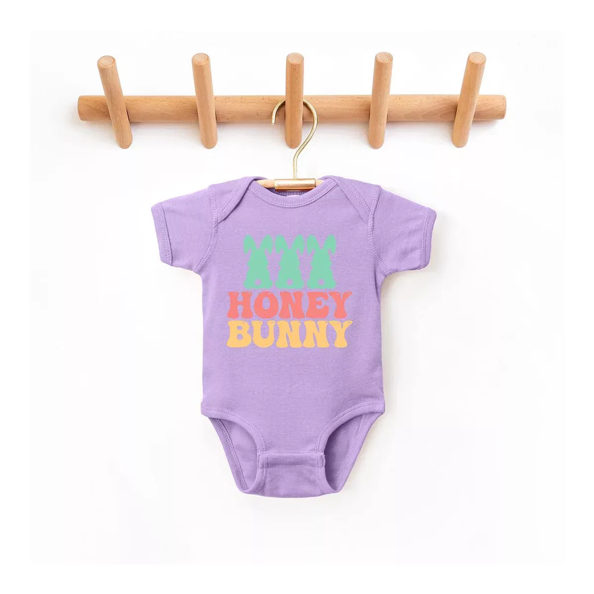 Детский боди-комбинезон с коротким рукавом Honey Bunny Bunny Tails The Juniper Shop, Lavender