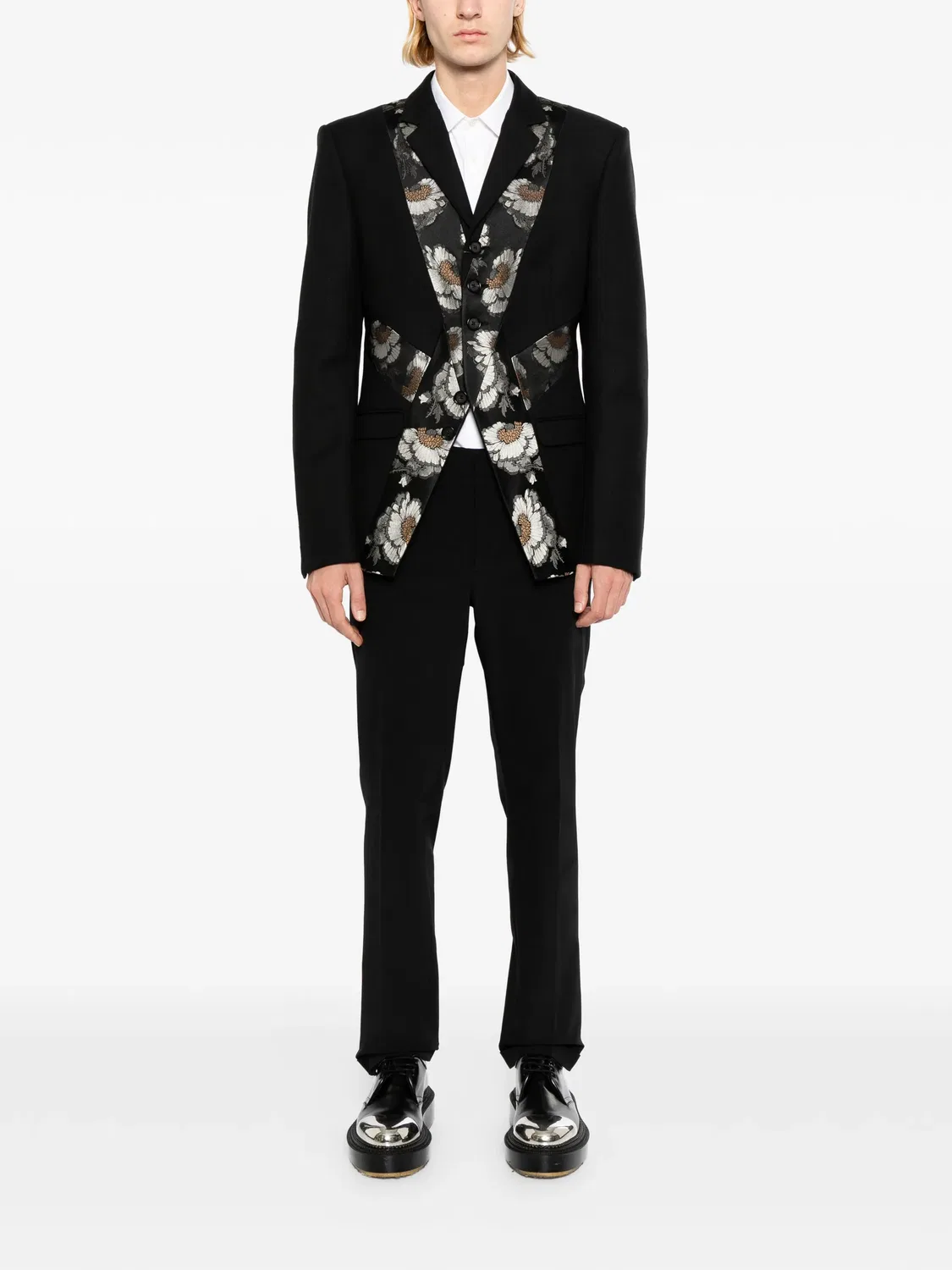 Куртка со вставками и цветочным узором Alexander Mcqueen, черный — фото 2
