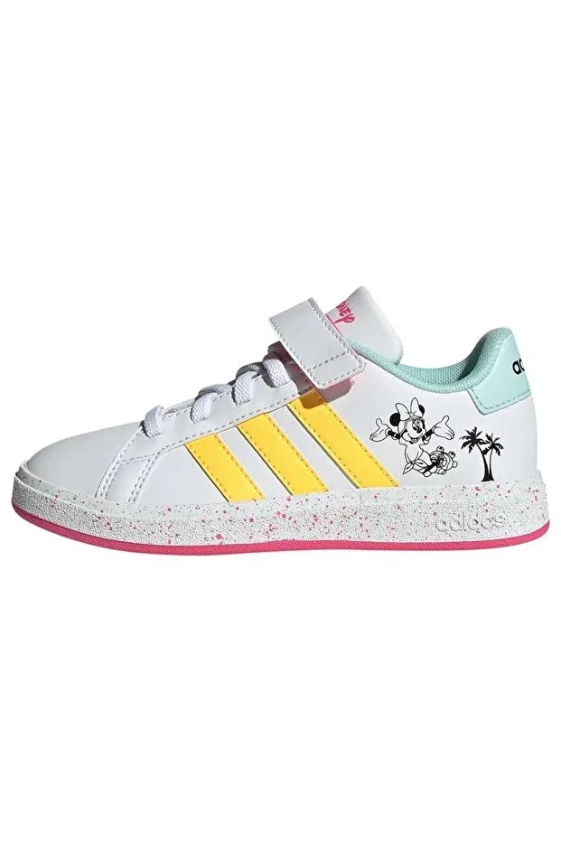 Детские кроссовки для девочек текстильные Grand Court Minnie Adidas, White — фото 3