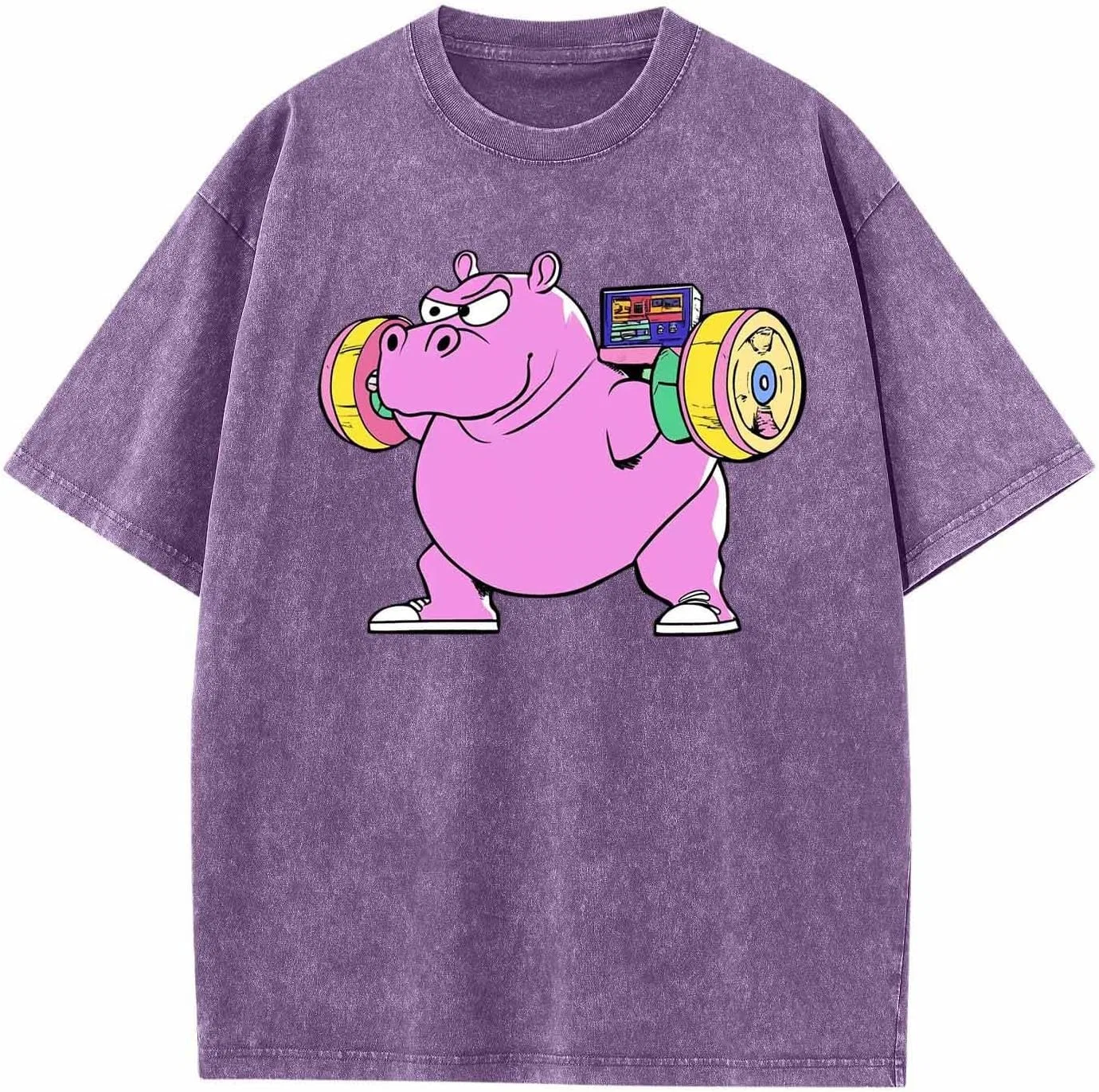 Мужская футболка оверсайз с 3D-принтом Vintage Washed, Purple