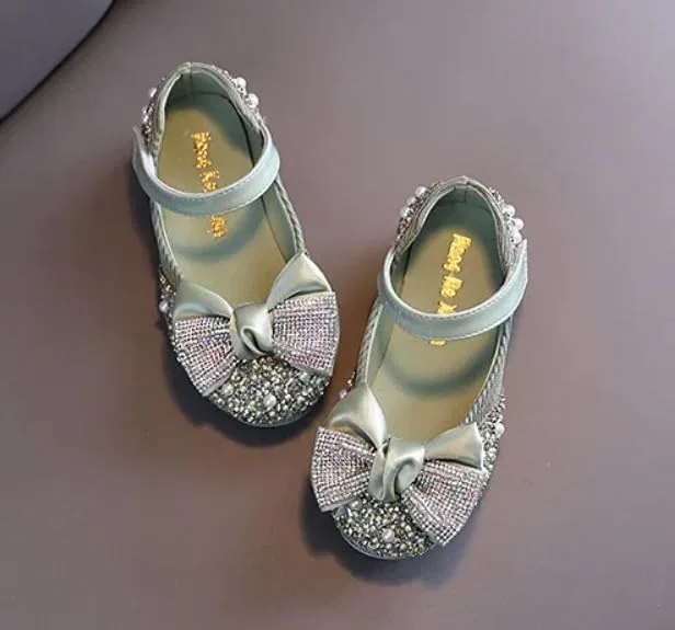 Детские балетки для девочек с блестками Mary Jane Athena, Pastel Green — фото 3