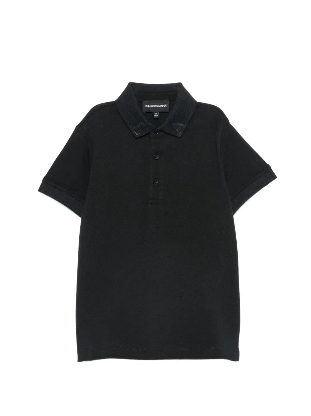 Поло из пике с логотипом Emporio Armani Kids, черный