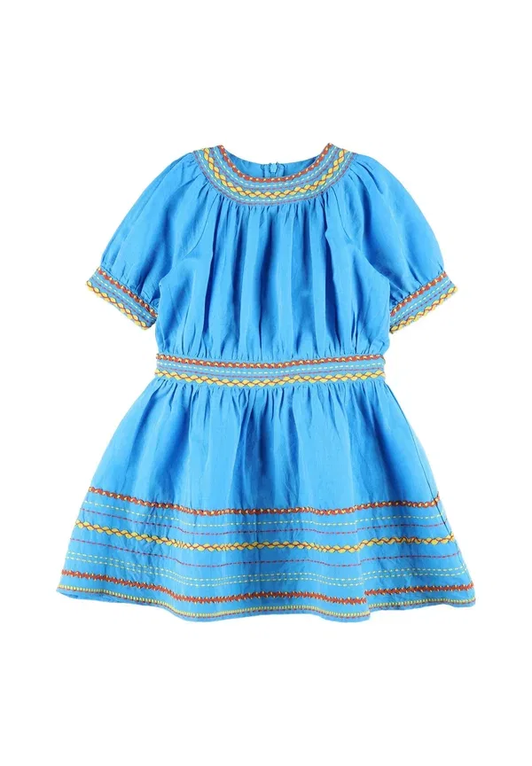 Платье с вышивкой Abito m/c ricami Stella Mccartney, синий