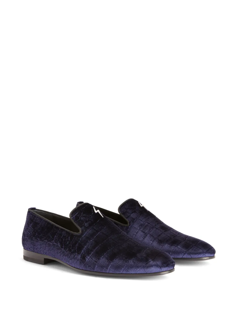 Лоферы G-Flash с тиснением под крокодила Giuseppe Zanotti, синий — фото 2