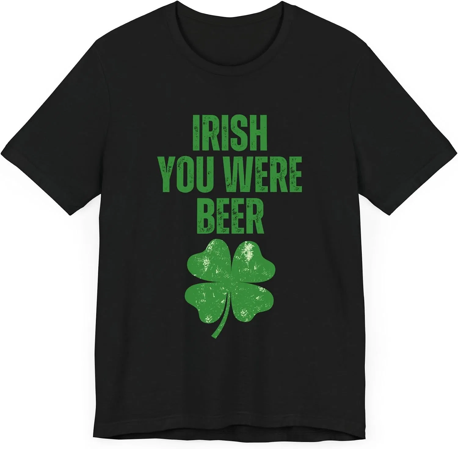 Футболка с принтом Irish You Were Beer Bella Canvas 3001, Black — фото 3