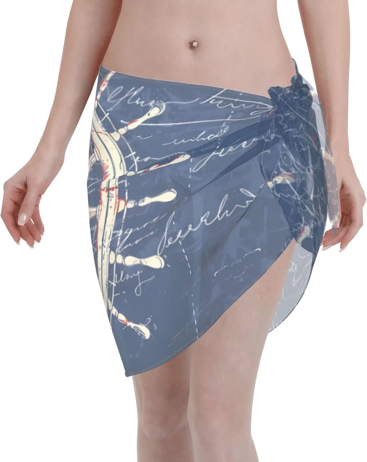 Женская пляжная накидка с принтом Sarong, Blue