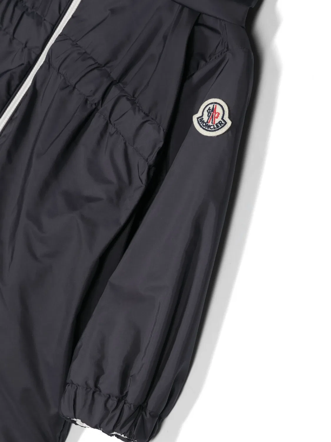 Moncler Куртка с капюшоном и логотипом темно-синего цвета — фото 2