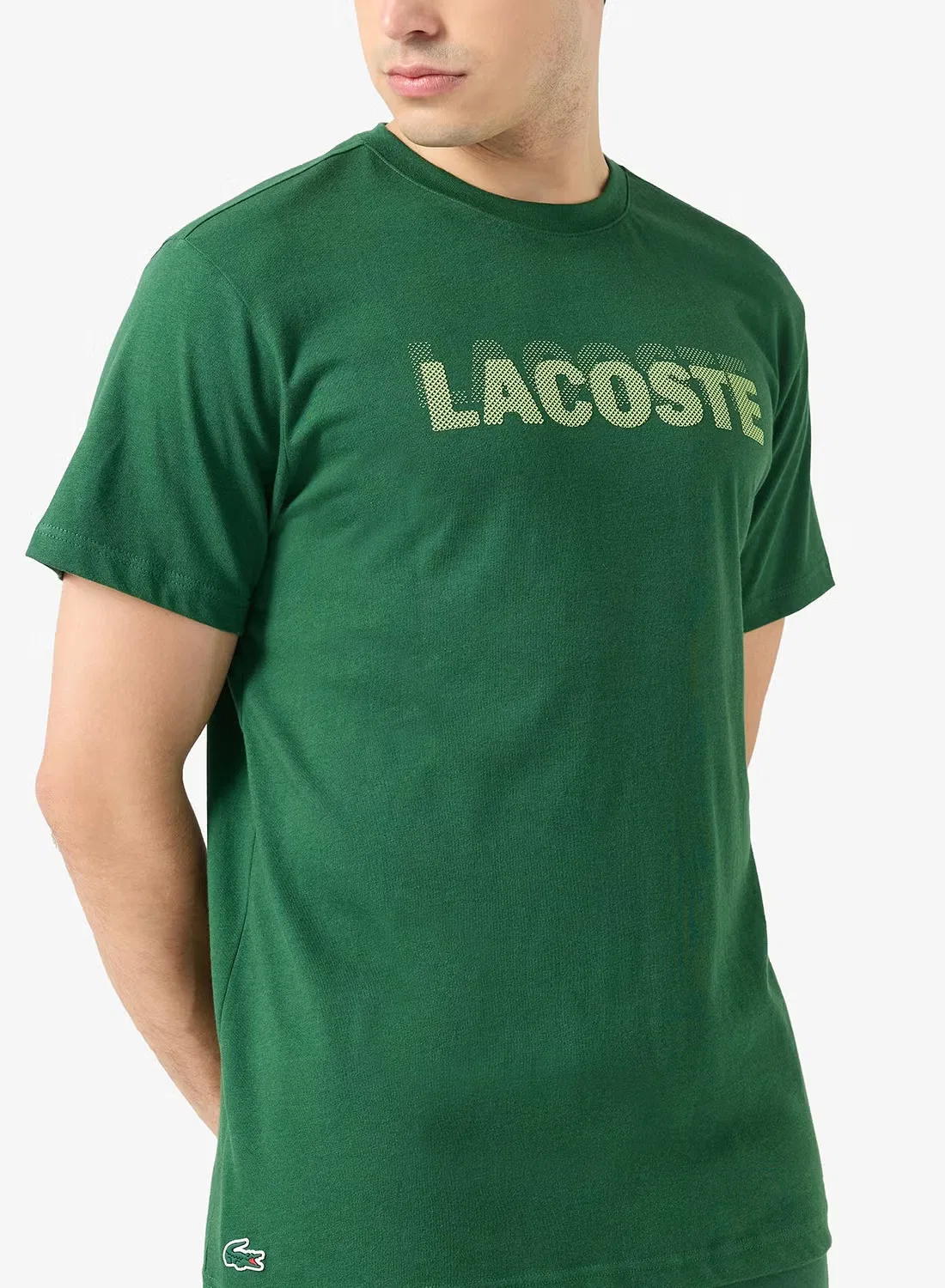 Футболка с высоким воротом Lacoste, зеленый — фото 3