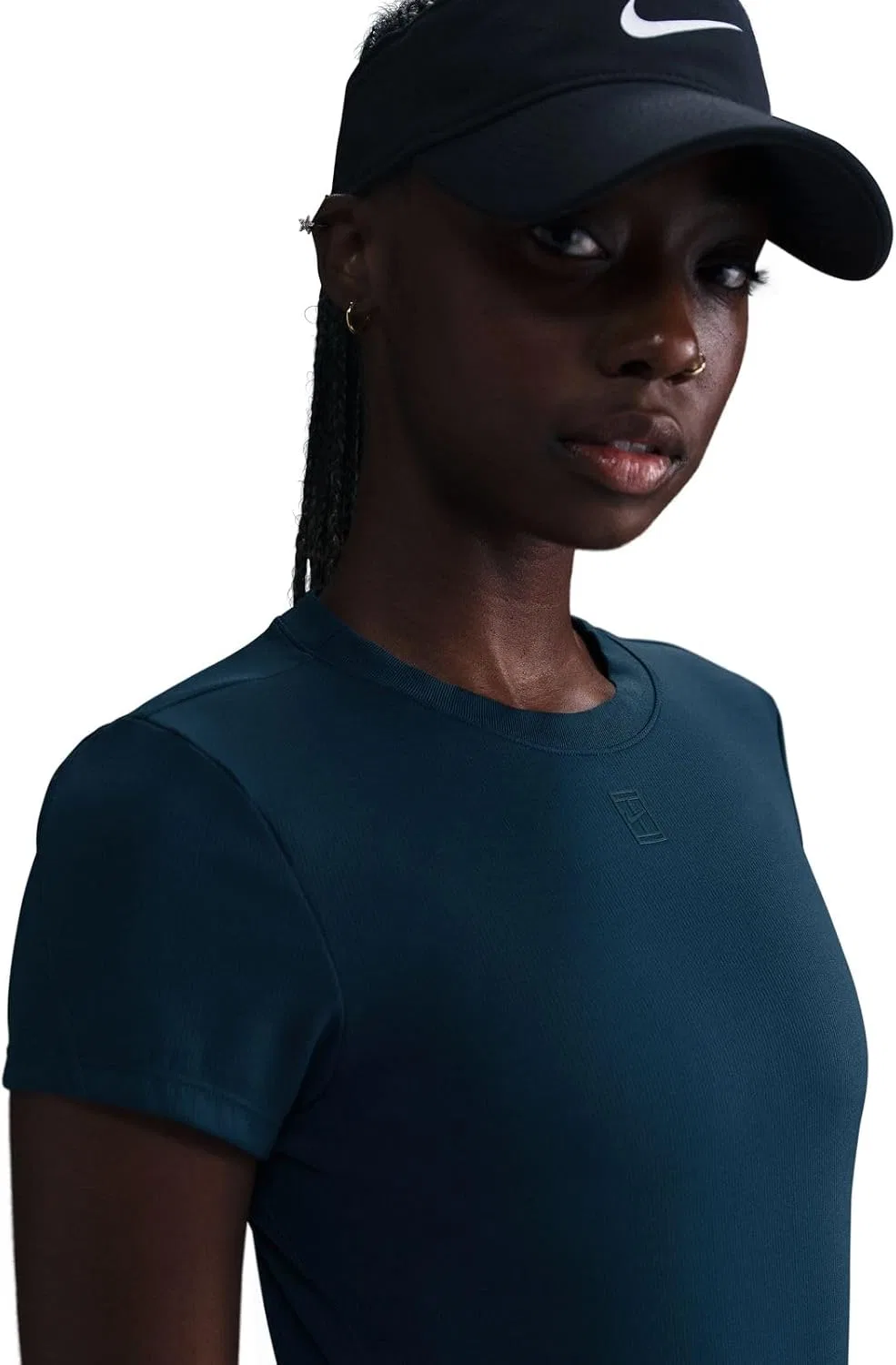Женская теннисная футболка с технологией Dri-FIT Nikecourt Advantage Nike, Armory Navy — фото 4