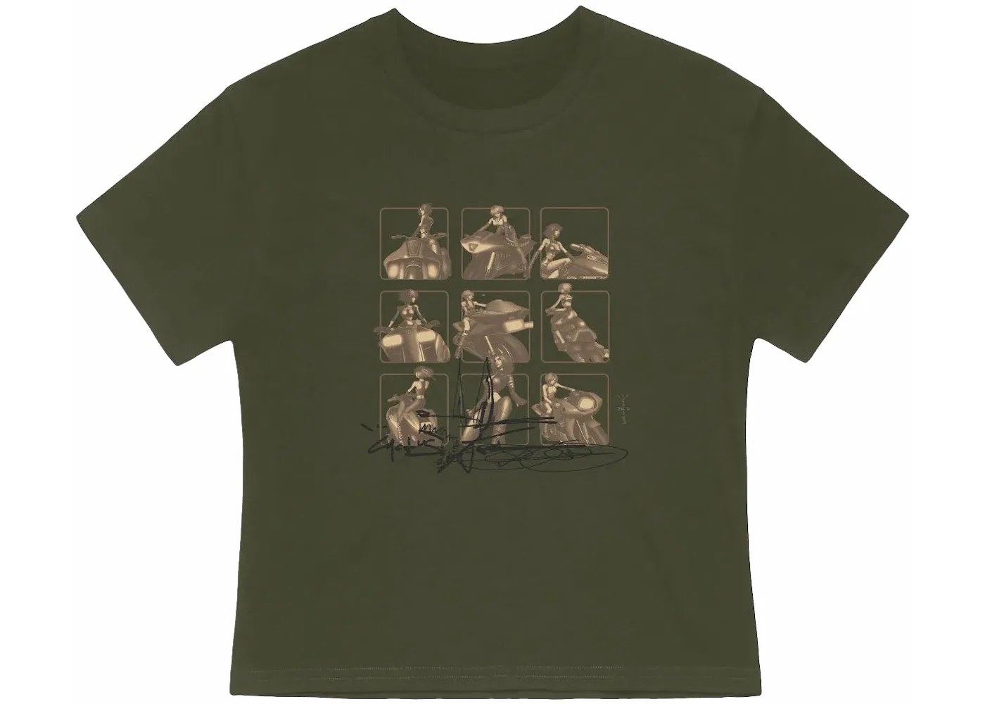 Мужская футболка с принтом Jordan x Travis Scott Cactus Jack The Rider Babydoll Tee, Green