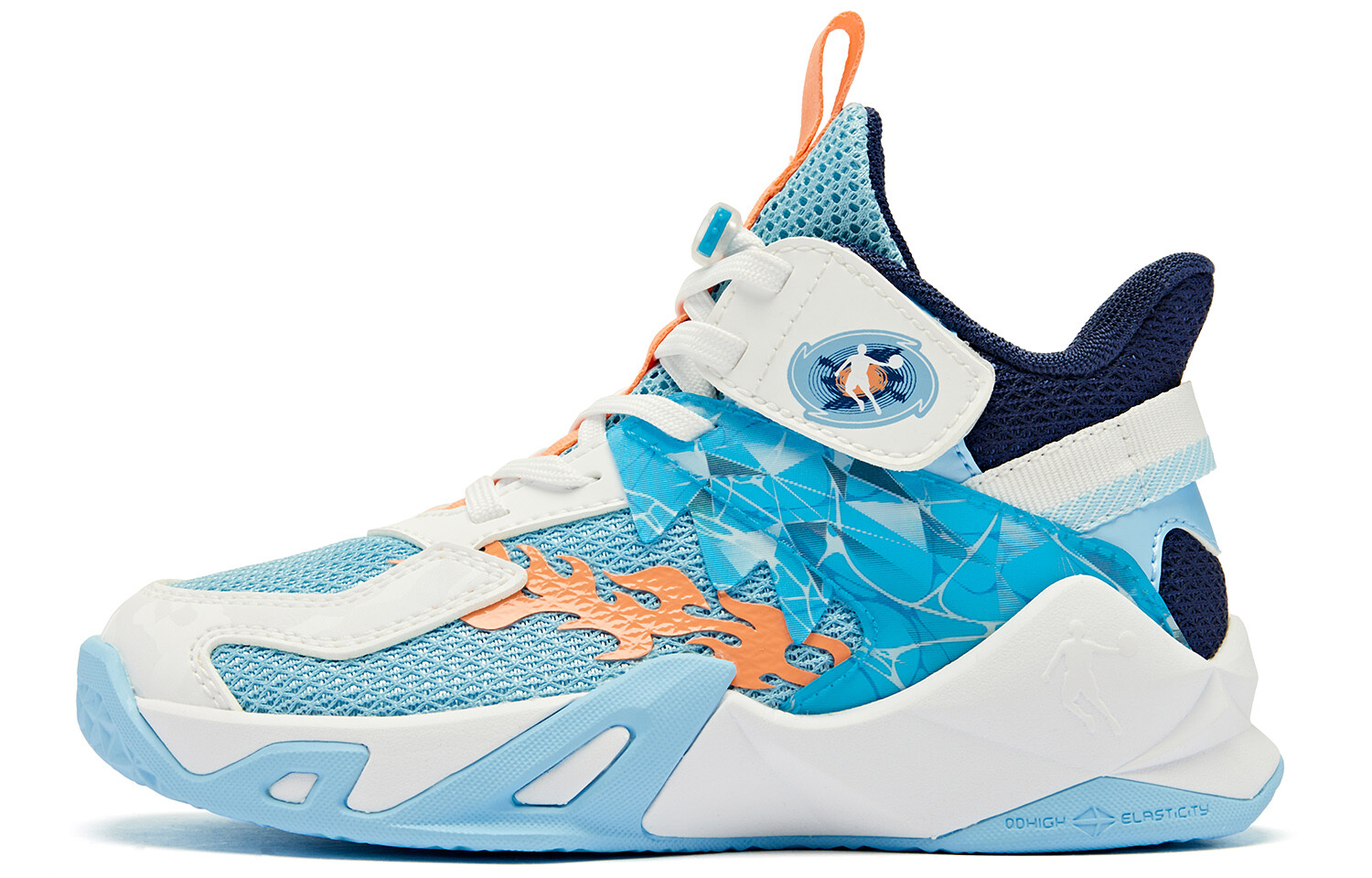 

Детские баскетбольные кроссовки PS Mid-top Drop Blue / White Qiaodan, голубой