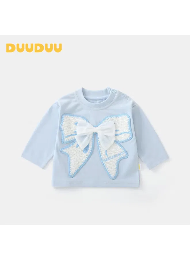 Лонгслив с принтом для девочек Duuduu, синий