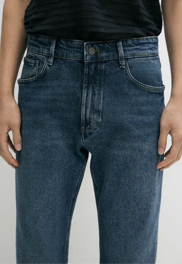 Брюки джинсовые Slim fit jeans Massimo Dutti, light-blue denim, светло-голубой — фото 4
