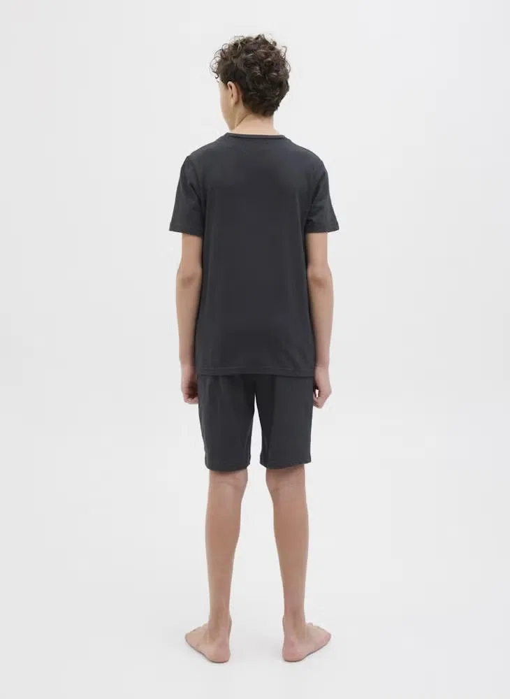 Jack & Jones Junior Комплект футболки и шорт с круглым вырезом, черный — фото 2