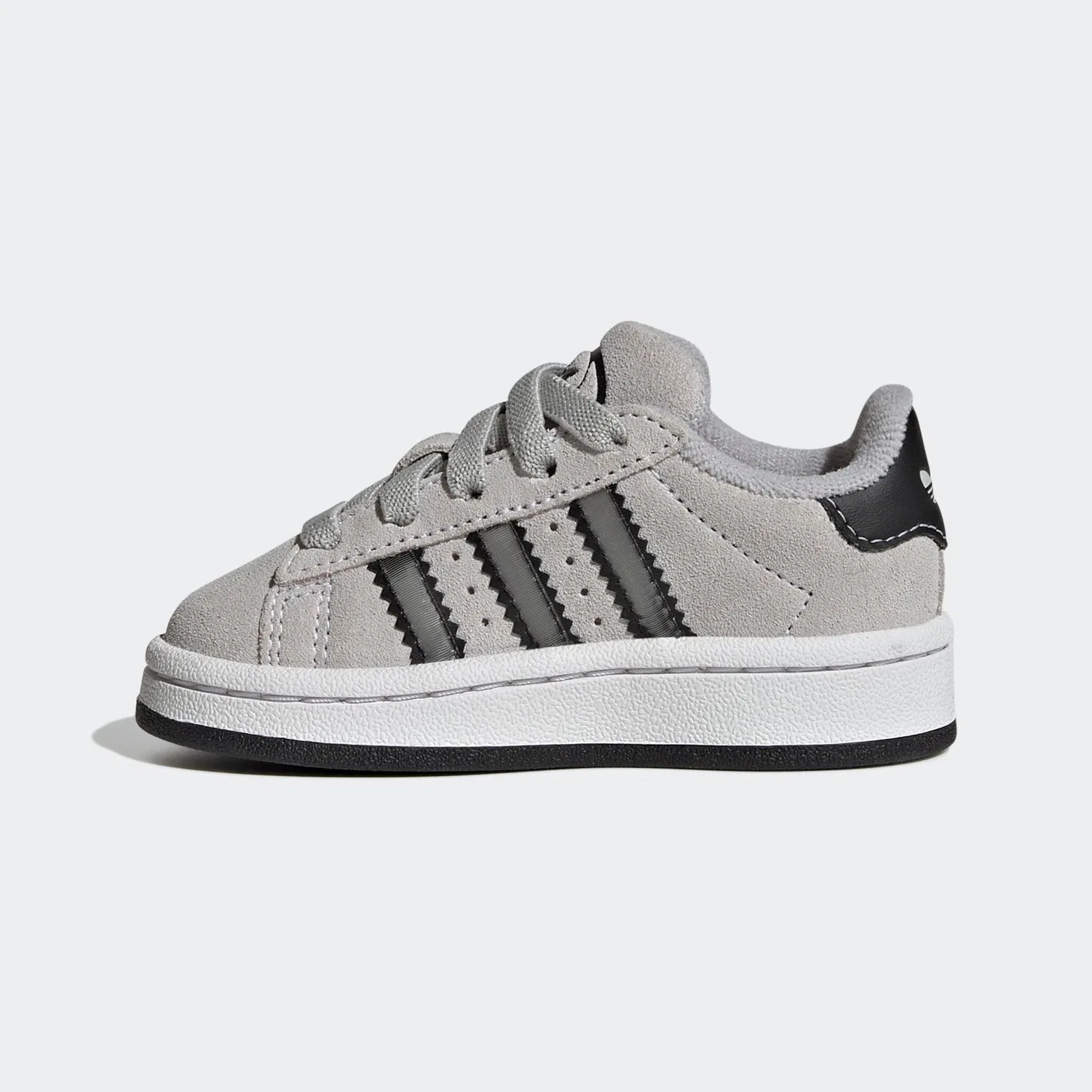 Детские кроссовки с эластичной шнуровкой и липучками Adidas Originals, Grey/Metallic Silver/Black — фото 3