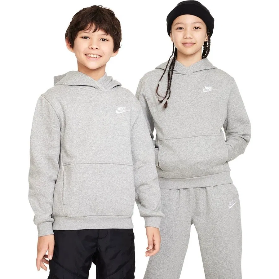 Детский свитшот с длинным рукавом Sportswear Club Fleece Nike, Серый — фото 2