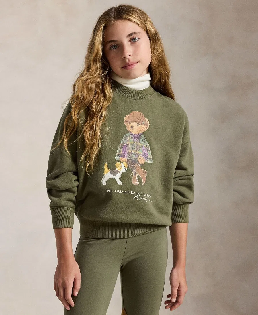 Свитшот с длинным рукавом с принтом Polo Bear Polo Ralph Lauren, Cruise Olive