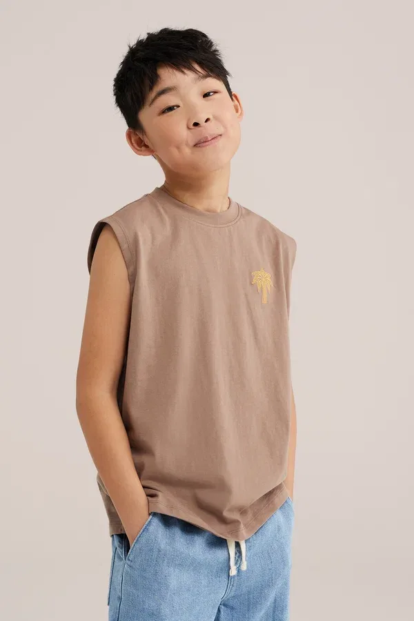 Топ с принтом Top We Fashion, brown, коричневый — фото 4