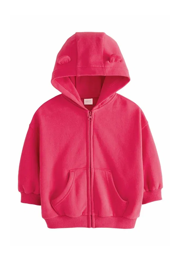 Худи с капюшоном на молнии из хлопка Regular fit Next, Fuchsia Pink, розовый