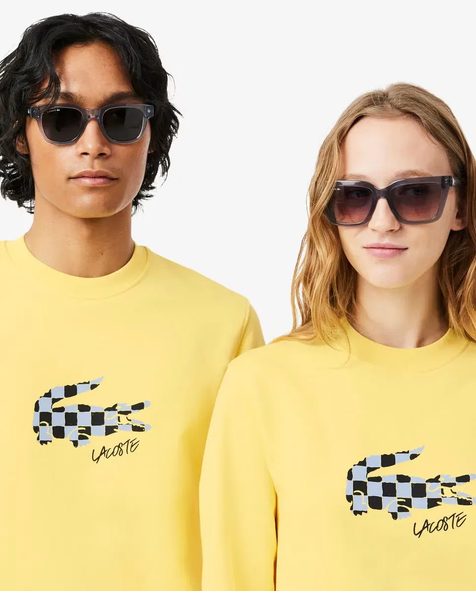 Мужской свитшот без капюшона хлопковый Lacoste, Amarillo — фото 3
