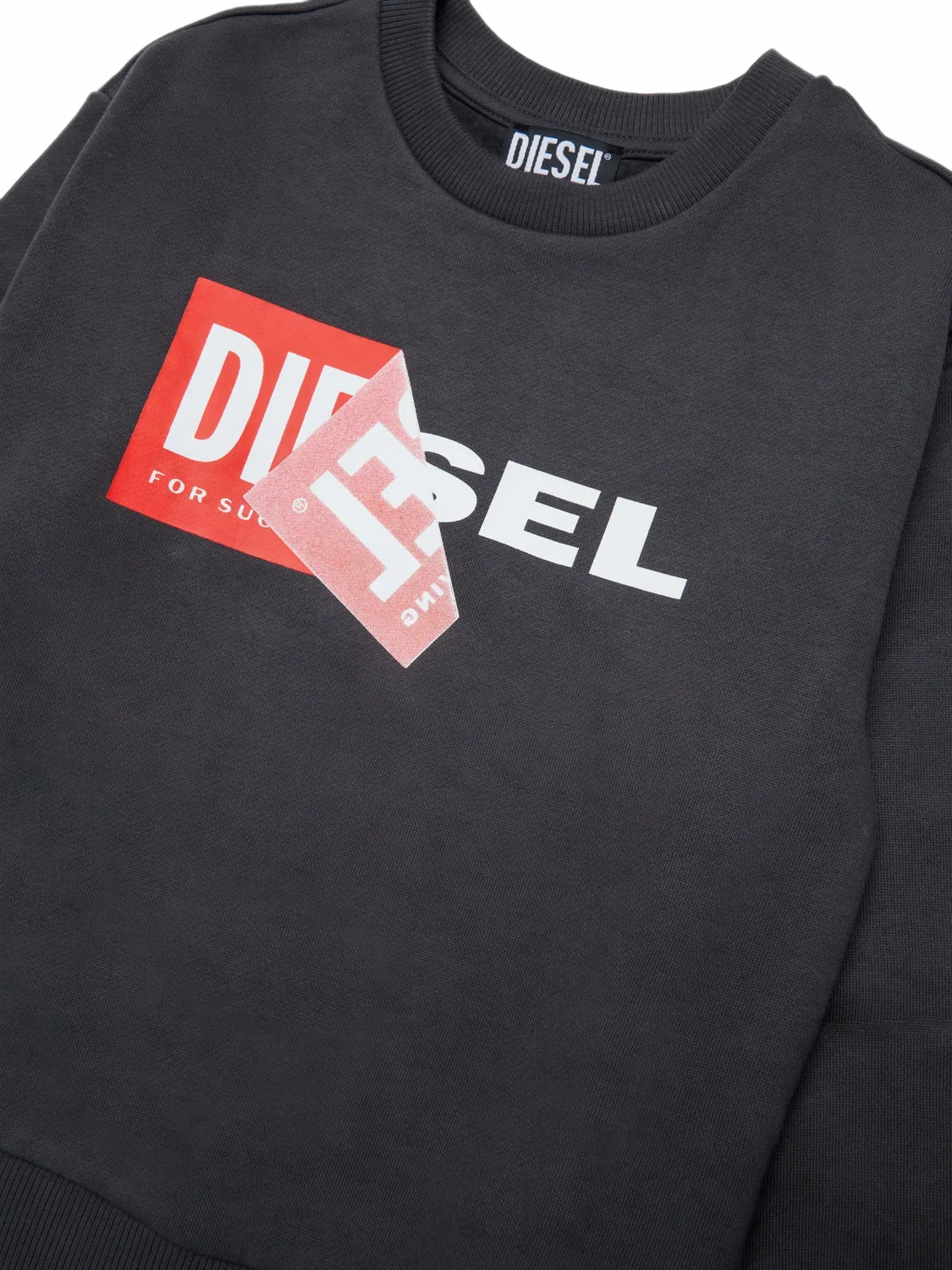 Свитшот хлопковый серого цвета Diesel, серый — фото 2