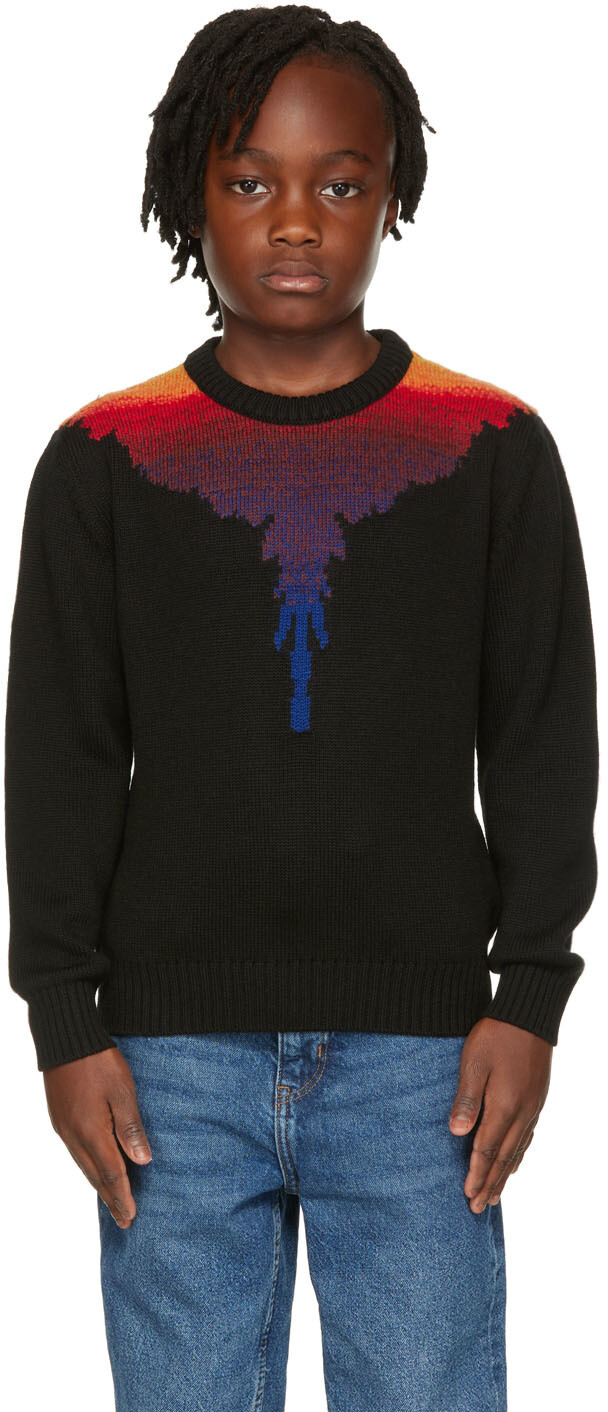 

Детский свитер с крыльями черного значка Marcelo Burlon County of Milan, Черный, Детский свитер с крыльями черного значка Marcelo Burlon County of Milan