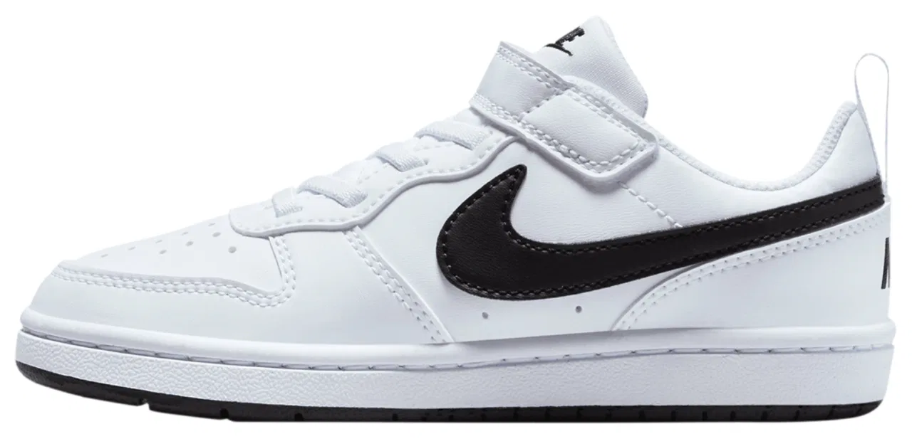 Детские кроссовки для мальчиков с липучкой Court Borough Low Recraft Nike, Black White — фото 2