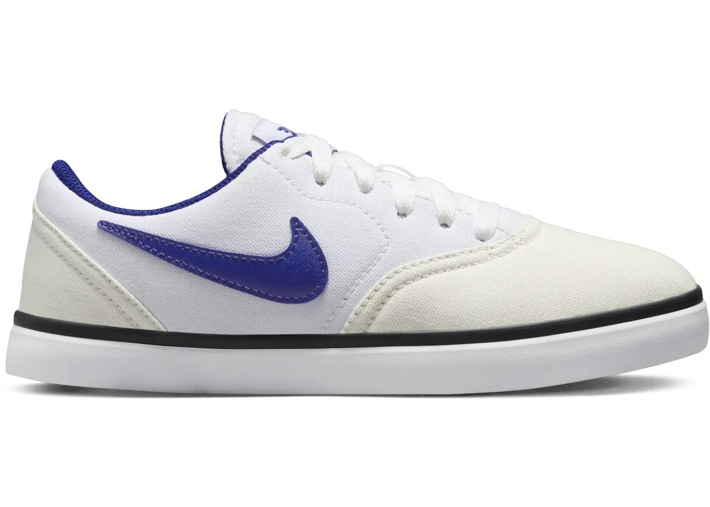 Детские кроссовки для скейтбординга Nike SB Check Canvas, White Summit White Black Deep Royal Blue