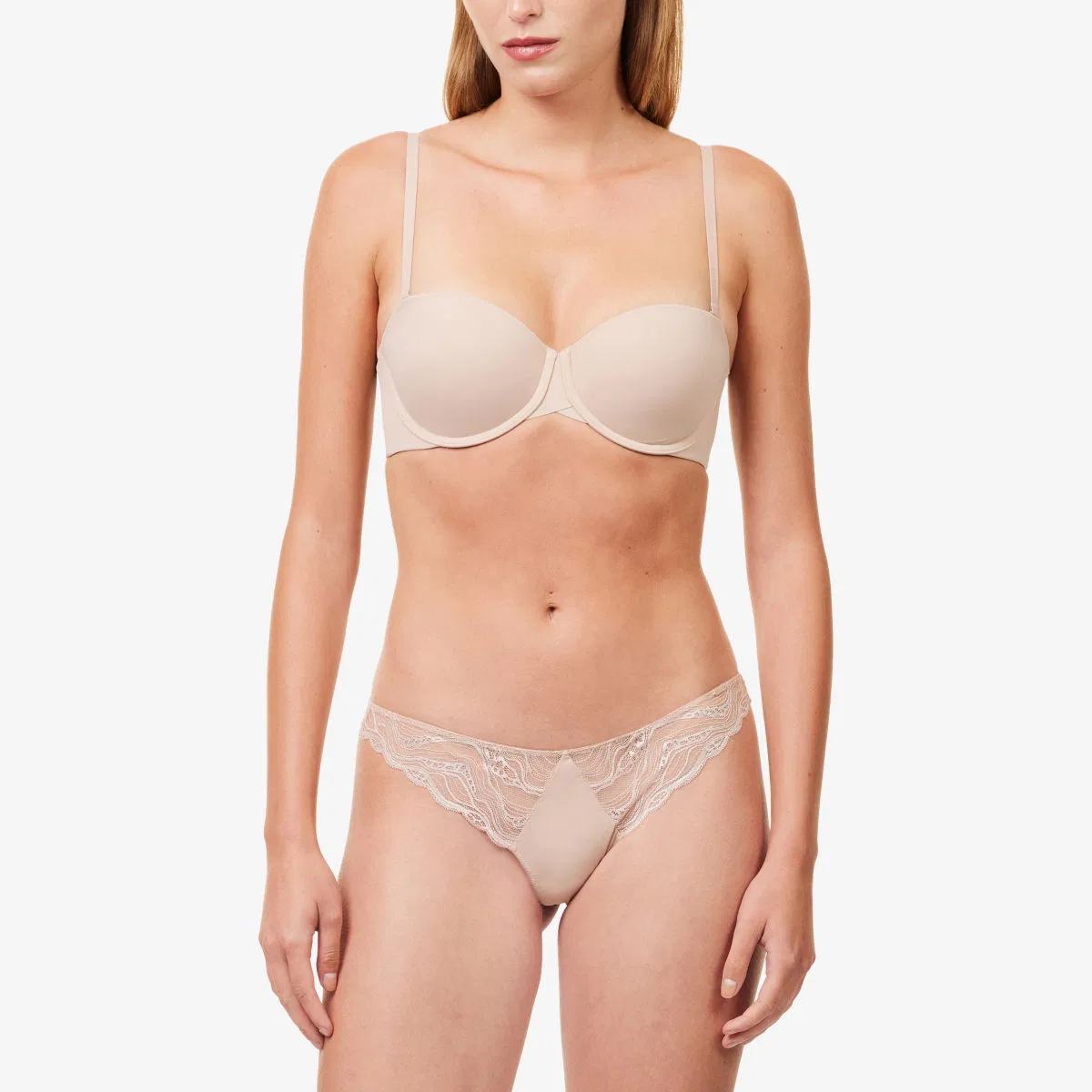 Чувственные эластичные кружевные стринги Calvin Klein, кедр — фото 2