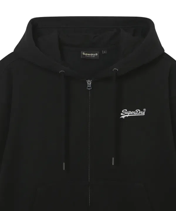 Худи на молнии, базовая модель, Superdry, черный — фото 3