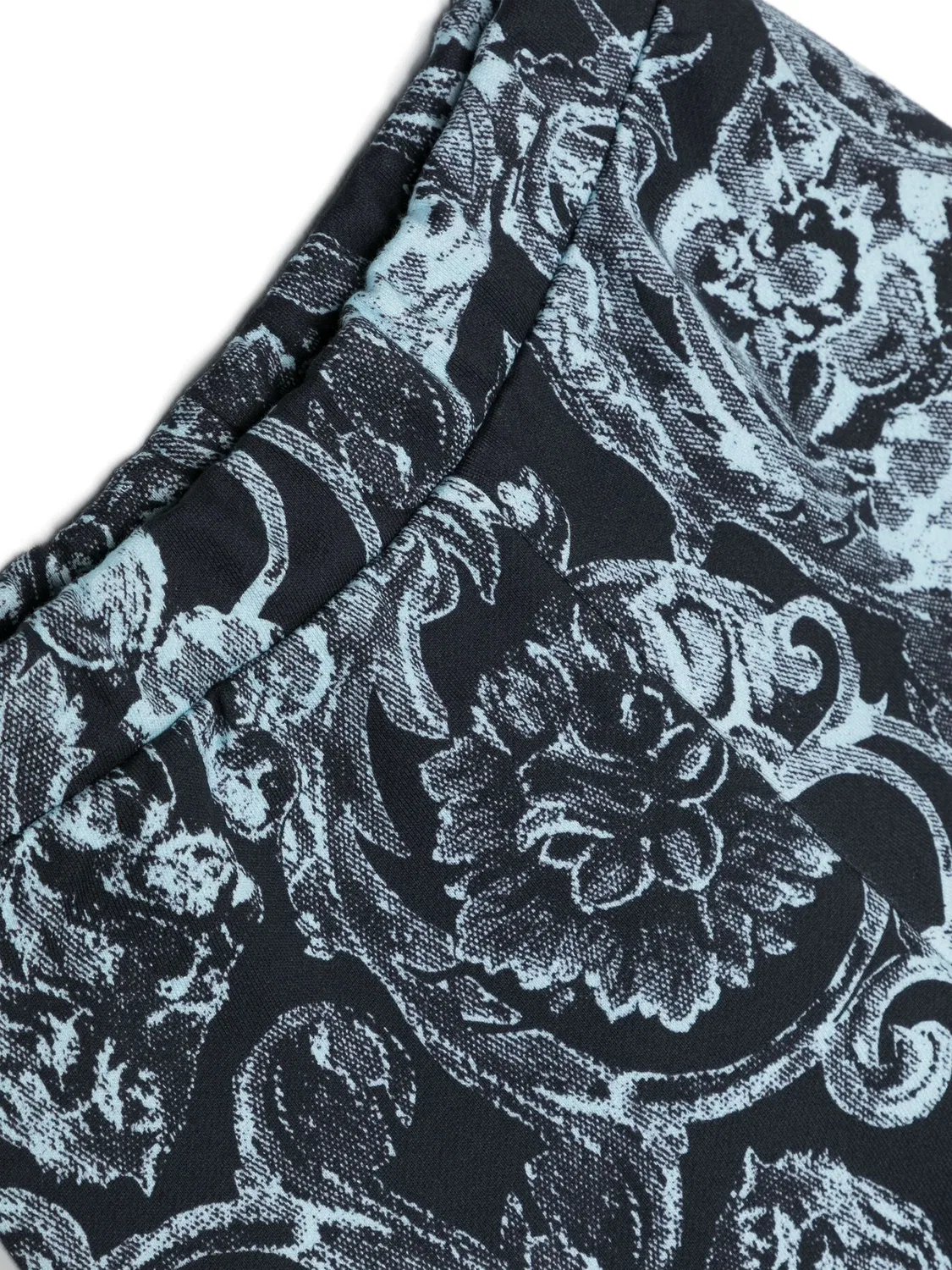 Хлопковые шорты с принтом Barocco Versace, синий — фото 3