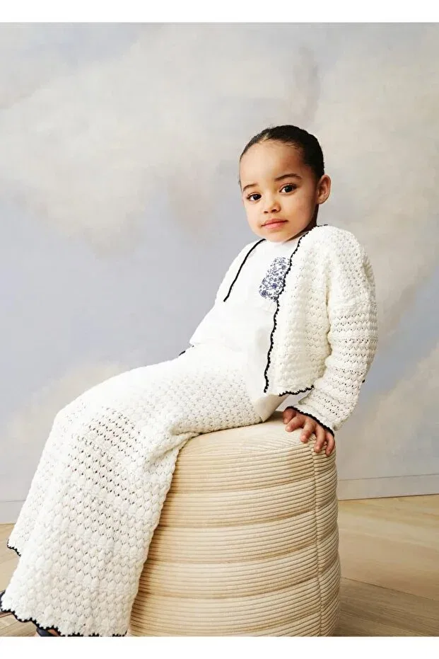 Детские брюки для девочек хлопковые Mango Baby, White — фото 4