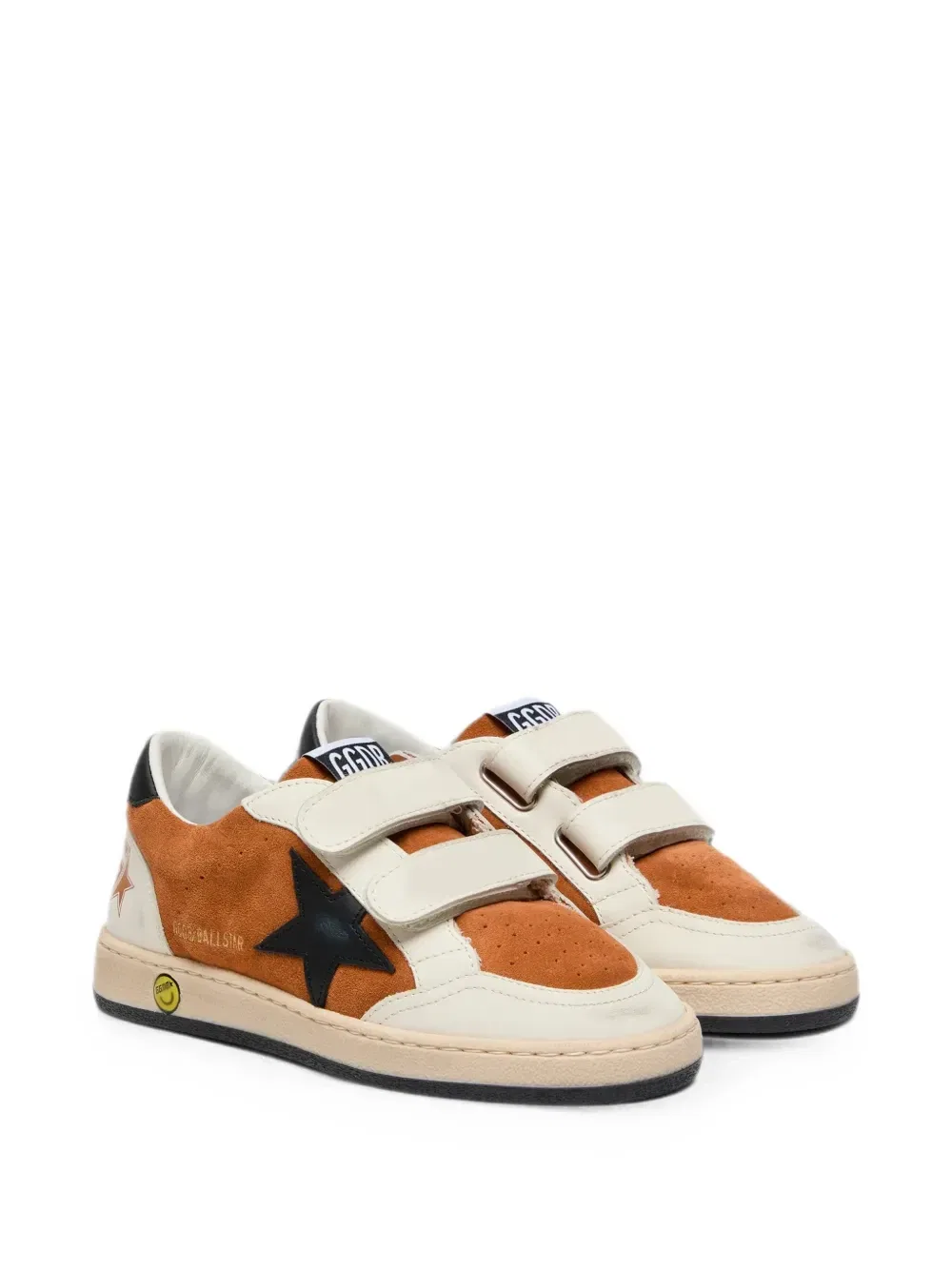 Кожаные кроссовки Ball Star со звездой Golden Goose Kids, коричневый