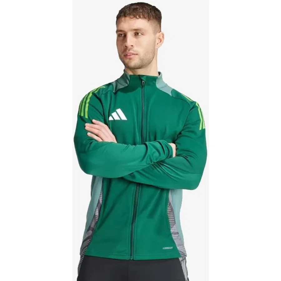 Куртка спортивная с воротником-стойкой Tiro24 C Tr Jkt adidas, Зеленый — фото 2