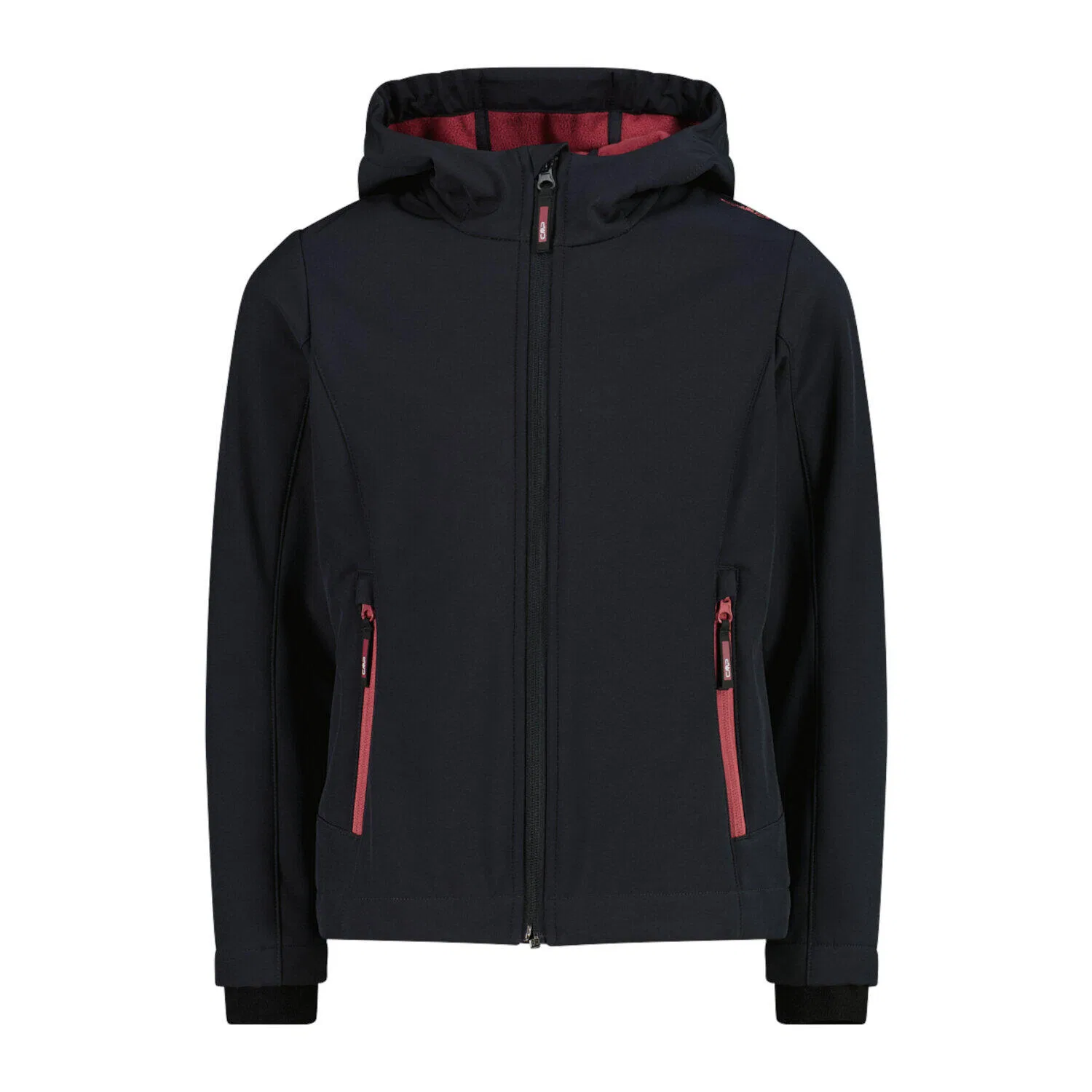 Детская софтшелл-куртка для девочек с капюшоном Fix Hood Cmp, Schwarz Rot Grau