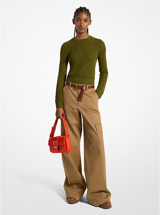 

Свитер Michael Kors Merino Wool Mesh, темно-зеленый