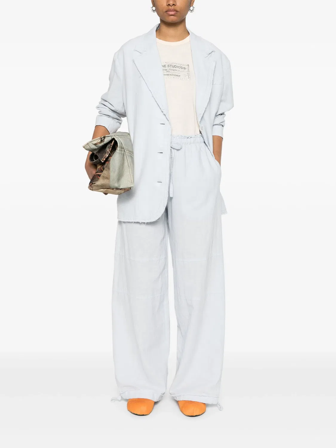 Пиджак с одним рядом пуговиц Acne Studios, голубой — фото 3