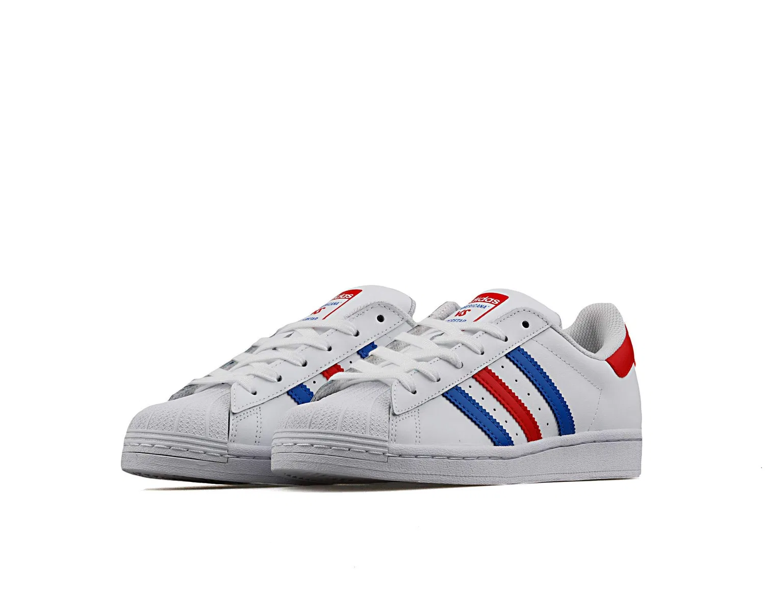 Детские кроссовки для мальчиков с контрастной подошвой Superstar J Adidas, White Blue Team Colleg Red — фото 4