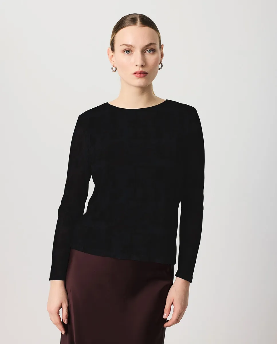 

Женская однотонная футболка из тюля с круглым вырезом Escorpion, черный