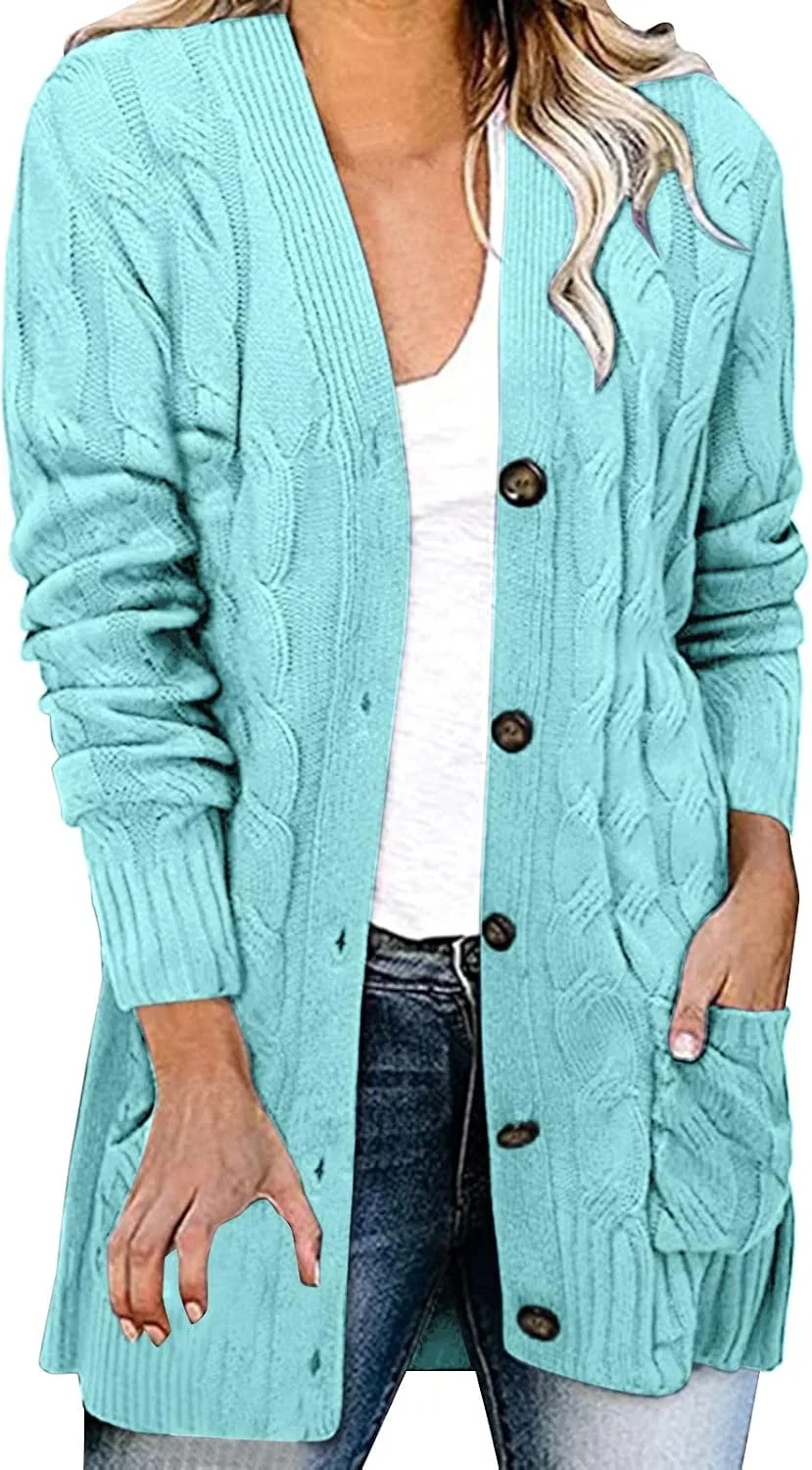 Женский кардиган с длинным рукавом Open Front Cardigan, X1-Light Blue